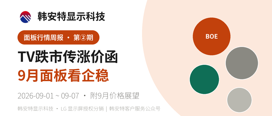 面板周报第②期 | TV跌市里为何传出"涨价函"？9月企稳的真实逻辑