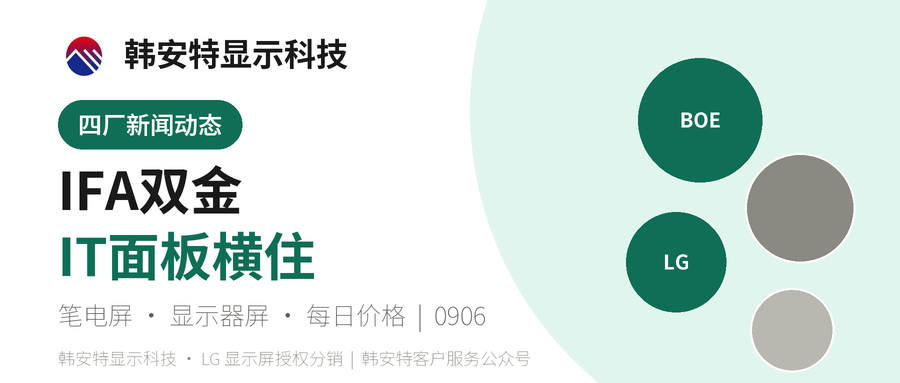 IFA 2026中国屏双金：京东方TSF色域破98.7% 华星印刷OLED显示器量产在即