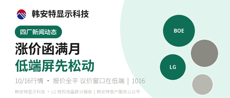 涨价函满月报价全平+笔电低端屏松动